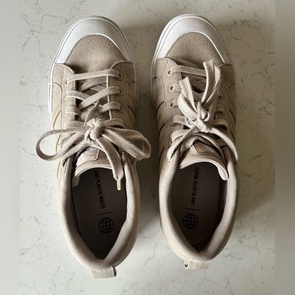 Adidas Women’s Bravada 2.0 Platform Wonder Beige Canvas Sneaker - Picture 8 of 15